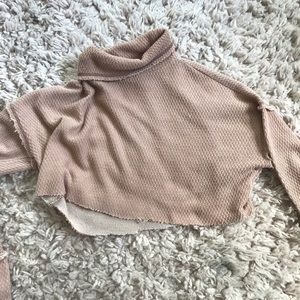 Turtleneck Long Sleeve Crop Top